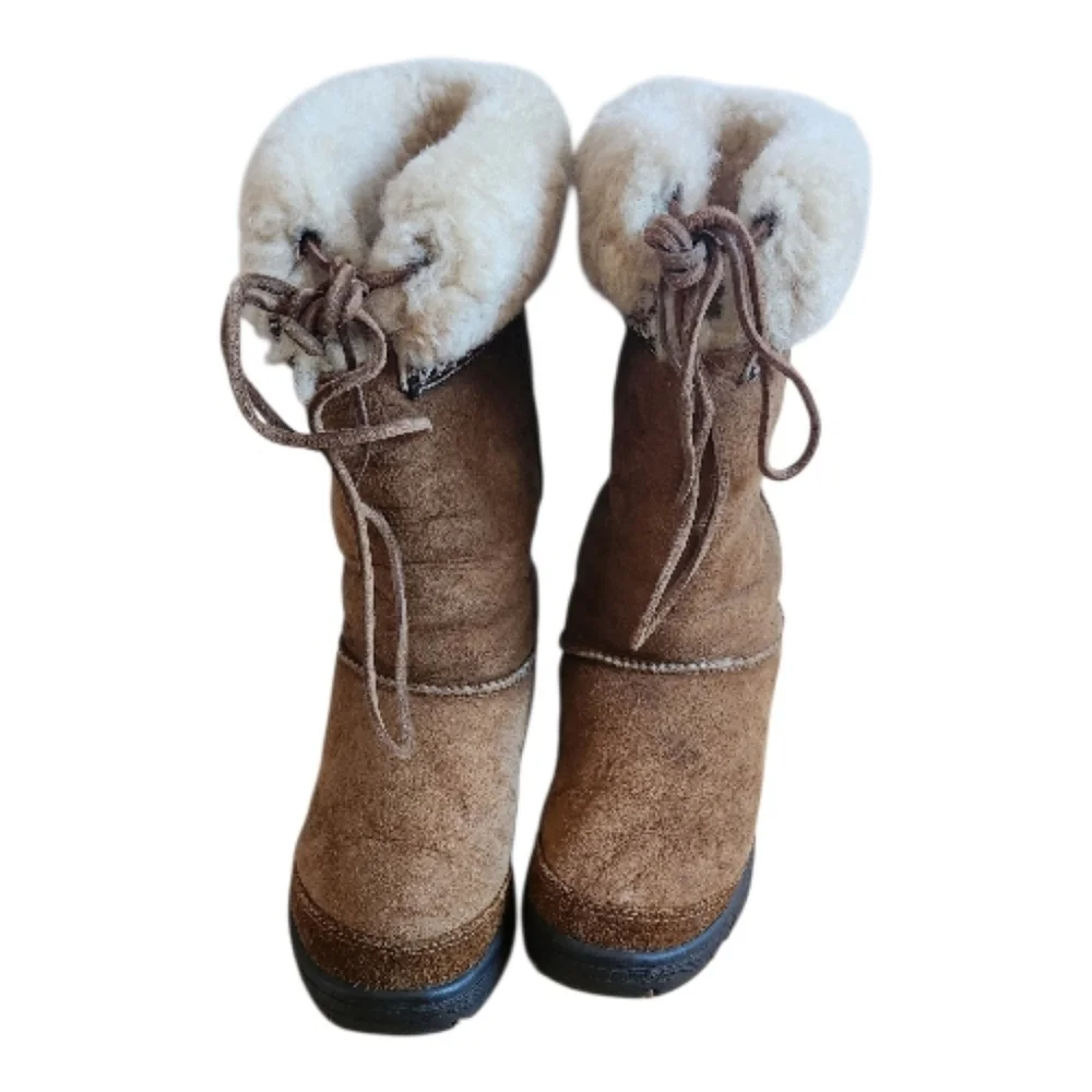 UGG Australian Ultimate Cuff Brown and Cream Shearling Boots